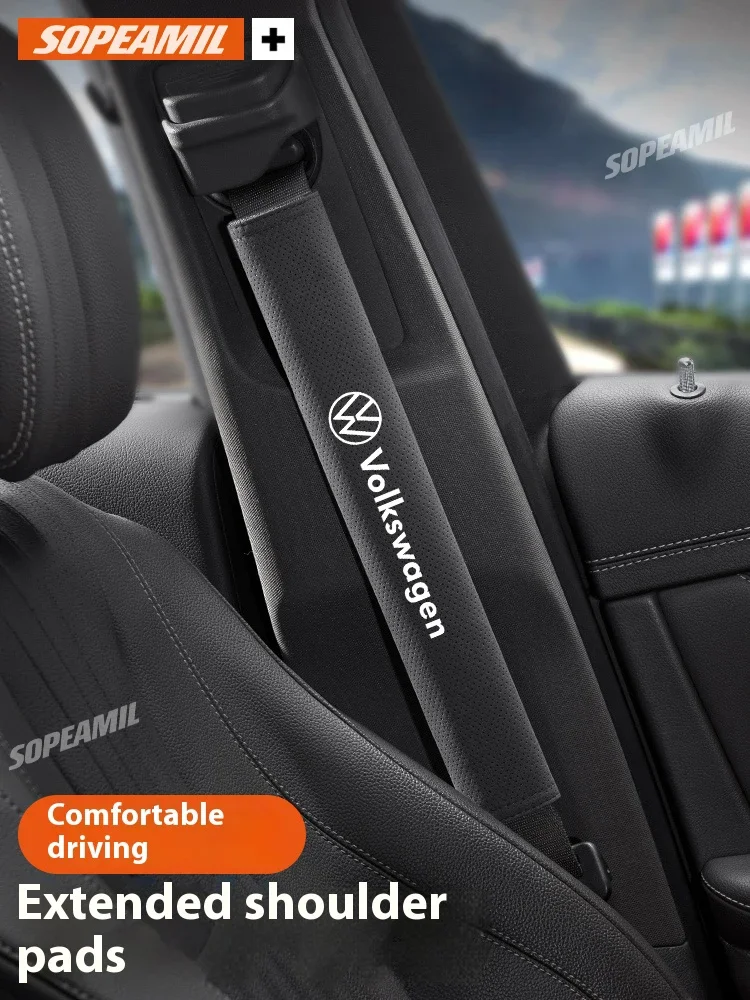

Car Suede Safety Belt Shoulder Protector Cover For Volkswagen ID.3 ID.4 ID.5 ID.6 Tiguan Passat Arteon CC Touareg Golf GTI T-ROC