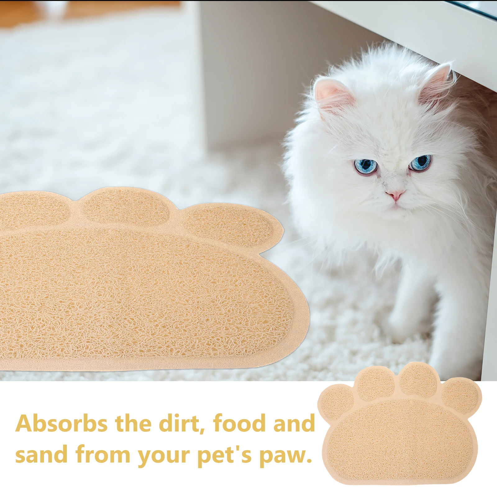 猫砂マット 滑り止め ペットの足型 ピンクマット 30x40cm 犬 猫 子犬 子猫 フードディッシュ プレースマット 吸収性 汚れ 砂防止