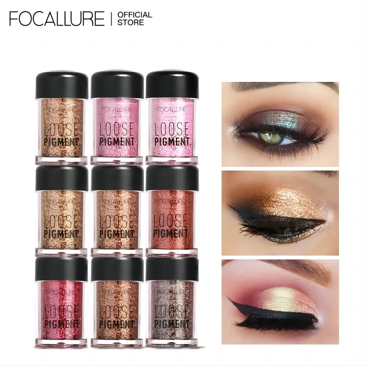 FOCALLURE 18 colori Glitter Liquid EyeShadow Shimmer Shine Diamond Brighten Pigment Eye Shadow Powder cosmetici per il trucco per le donne