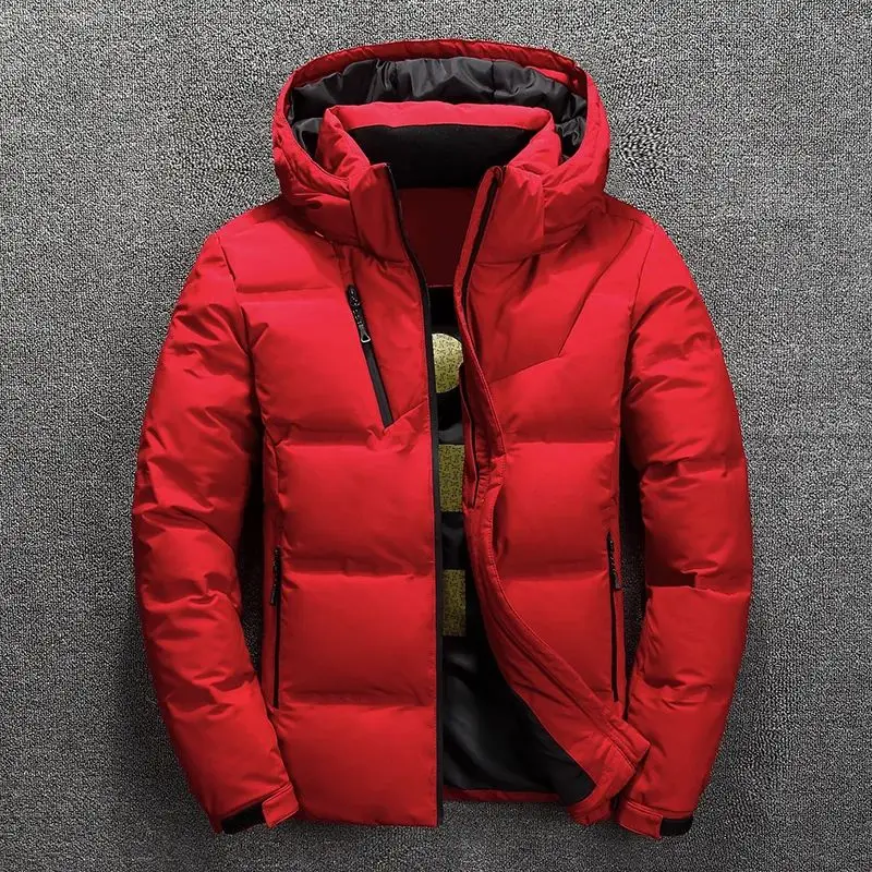 High Quality White Duck Thick down Jacket Men Coat Snow Long Style Youth Fashion Baseball Collar Other Fill Material