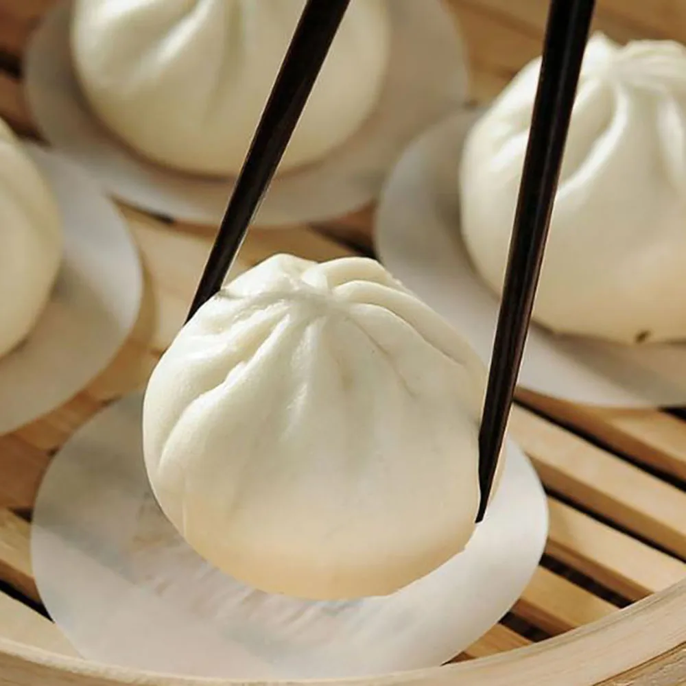 Pack of 500 Round Disposable Steamer Paper Liners Non-Stick for Cooking For Dumplings Bread Buns and Other Steamed Dishes