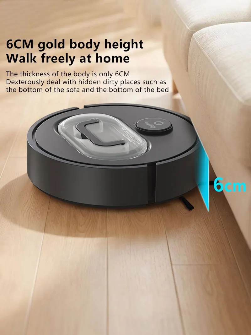 Lenovo Automatischer Kehrroboter 3-in-1 Geräuscharmer Ultraflacher USB-Aufladbarer Staubsauger mit Staubbehälter Mini-Reinigungsmaschine – Detail 3