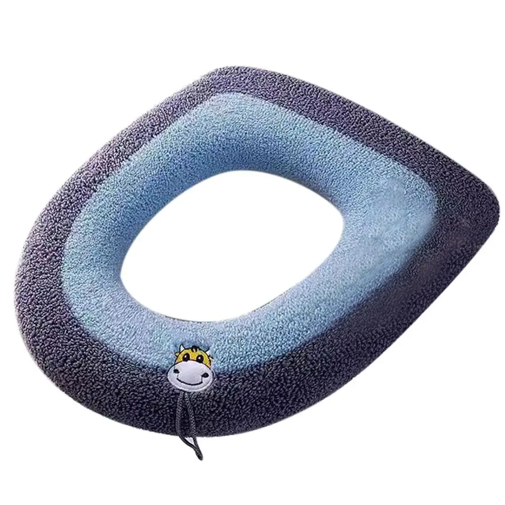 Funda protectora cálida para asiento de inodoro, alfombrilla Universal suave para anillo de WC con tapa abatible, funda para inodoro de pantorrilla, cojín para el baño del hogar
