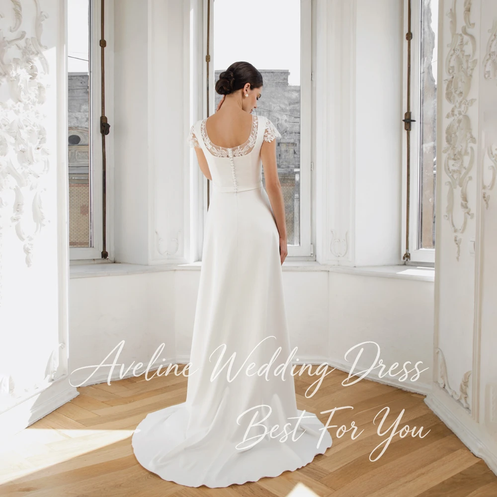 Elegant Appliques Lace A-Line Wedding Dress Women 2026 Cap Sleeve Backless  Bridal Gown Sweep Train Vestidos De Novia Customized