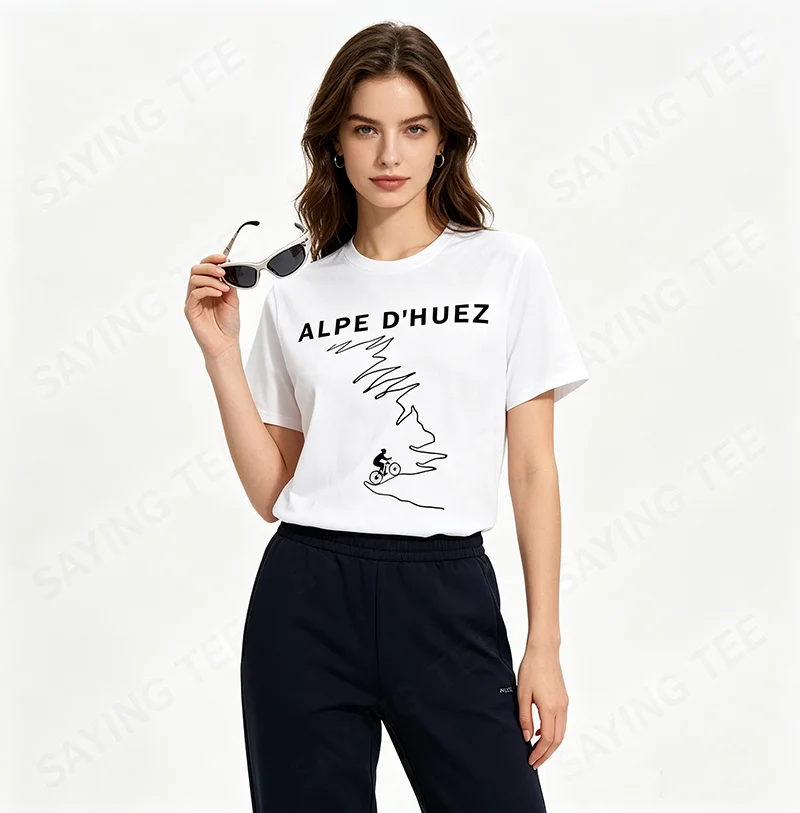 Alpe D'Huez Radsport-Geschenk – Frankreich Rennrad-T-Shirt Y2k Tour Riders Bike Lover Graphic Apparel Herrenmode Outdoor-Kleidung – Detail 5