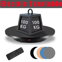 Soporte de exhibición giratorio eléctrico de alta resistencia de 100 kg con control remoto, 360 °   Velocidad y ángulo ajustables para venta en vivo/plataforma giratoria de fotografía