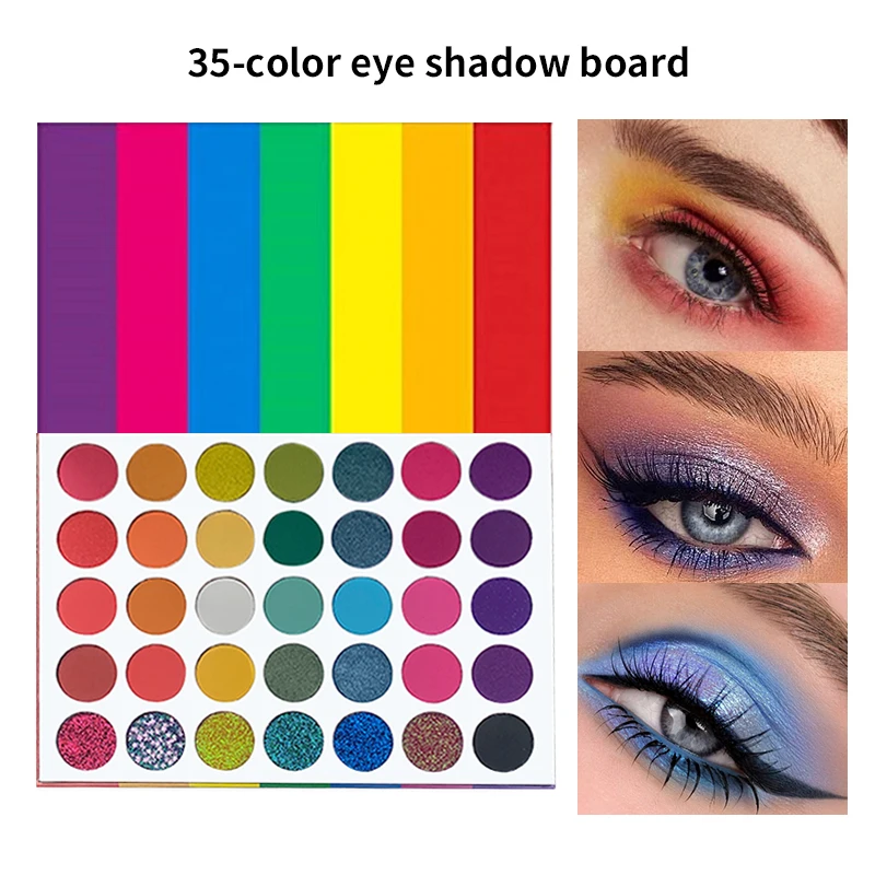 35 Color Rainbow Eye Shadow Highly Colored Matte Bright Eye Shadow Plate Adjustable Durable Waterproof Professional Makeup Plate