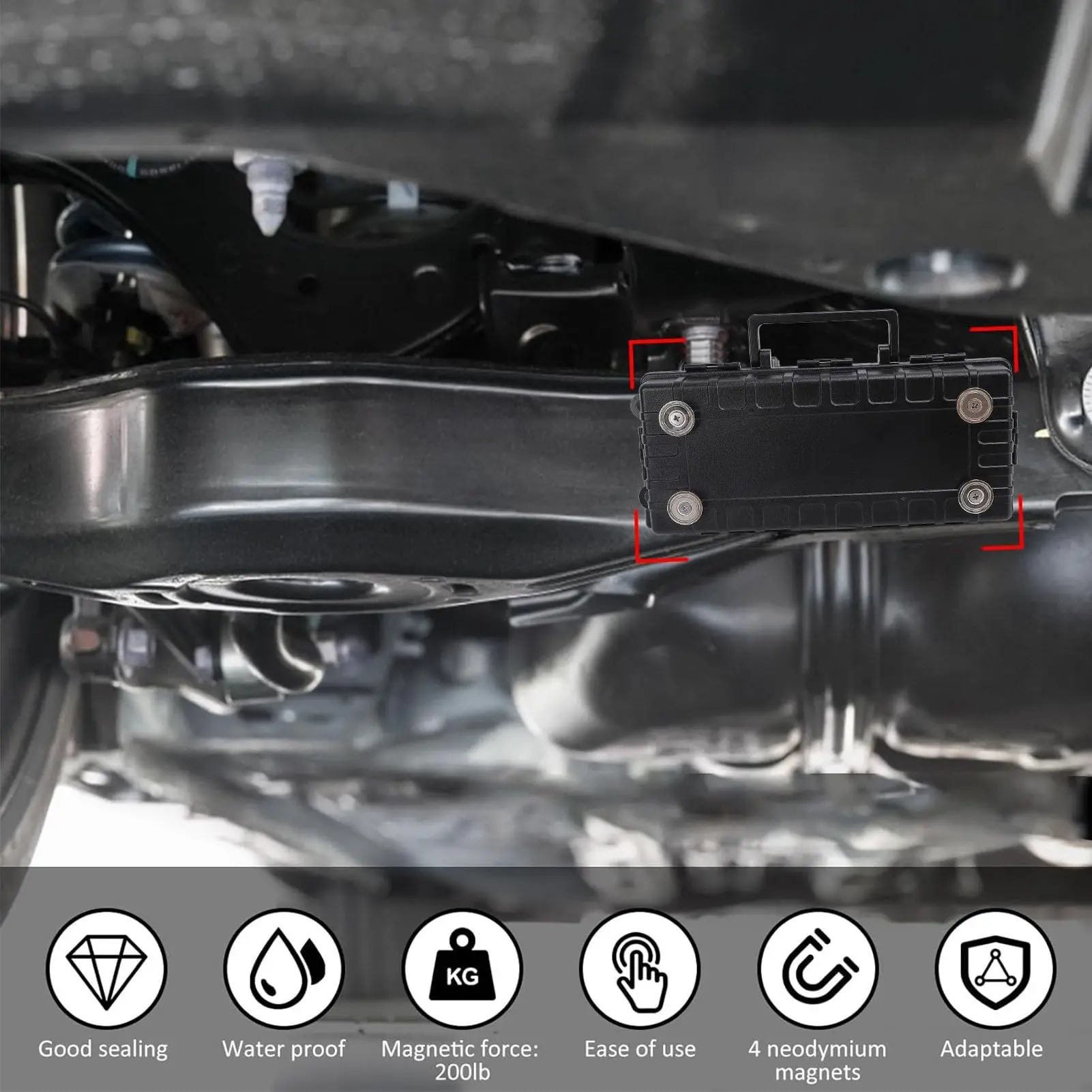 Magnetic Key Holder Under Car Waterproof Magnetic Stash Box for GPS Tracker Hide a Key Tracker Holder Magnetic Key Box Concealed