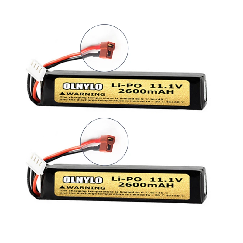 40C 11.1V 2600mAh Lipo Battery for Water Gun 3S battery for Mini Airsoft BB Air Pistol Electric Toys Guns Spare Parts (T Plug)