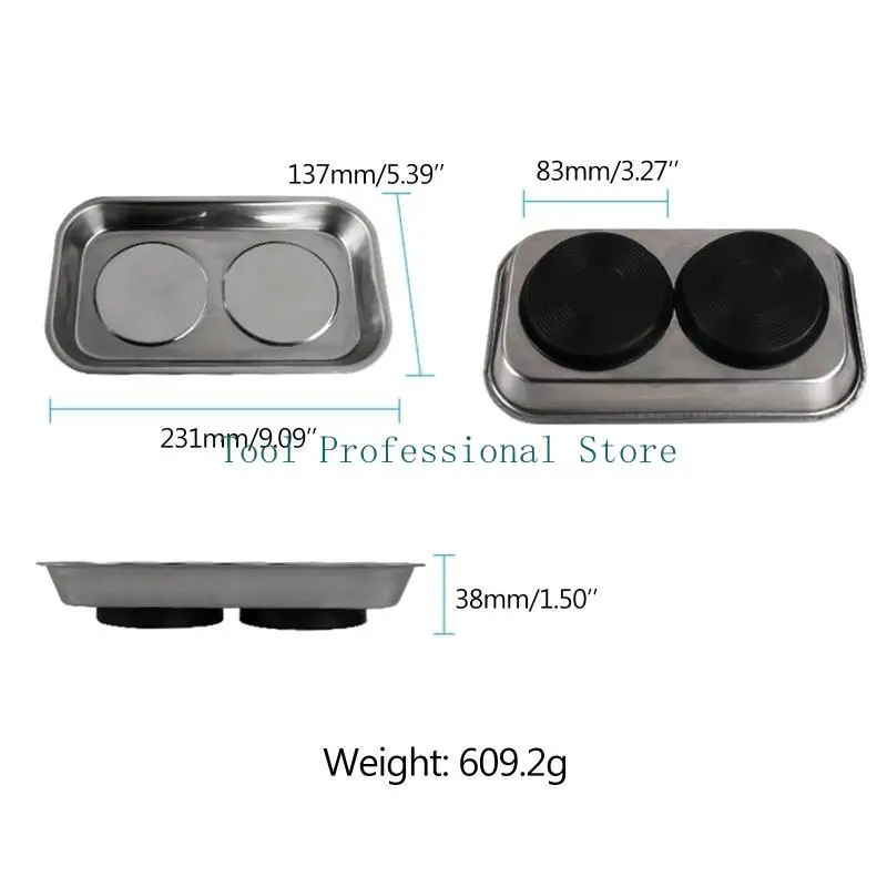 Supporto per vassoio rettangolare magnetico 57QF per garage, ufficio, uso domestico. Resistente all'usura