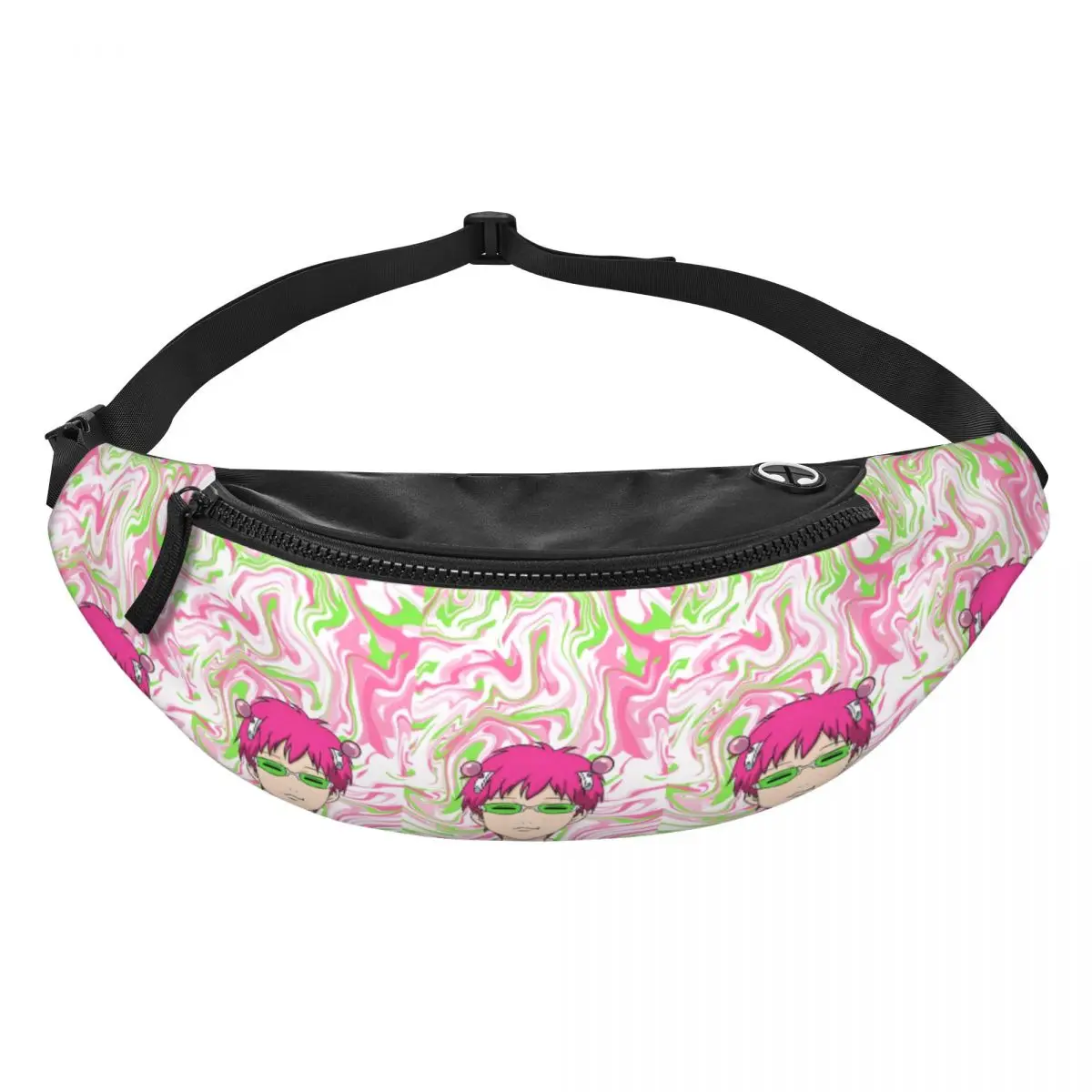 

Custom S-Saikies K Manga Fanny Pack Men Women Cool Deadpan Crossbody Waist Bag for Running Phone Money Pouch