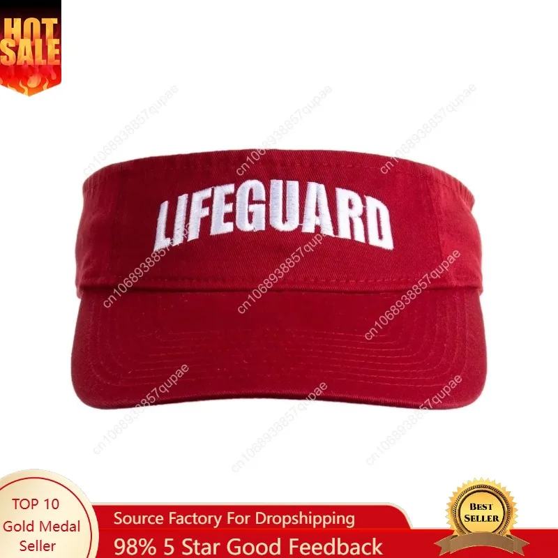

Lifeguard Visor | Professional Guard Hat Red Sun Cap Men Women Costume Uniform
