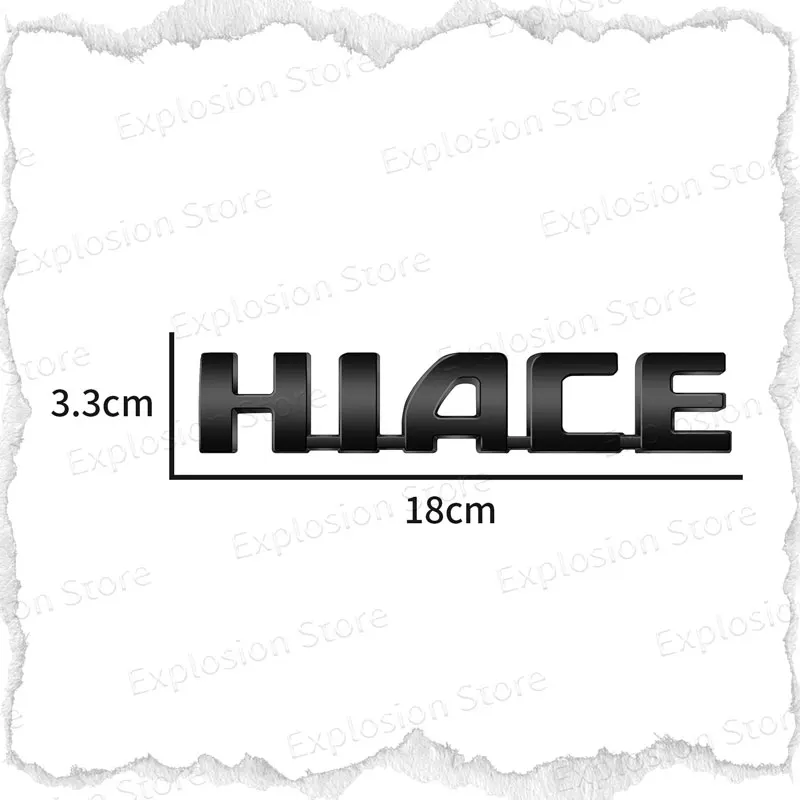 1Pcs ABS Plastic HIACE Letter Logo Car Fender Side Emblem Sticker Rear Bumper Tail Door Trunk Decal Decoration Accessories