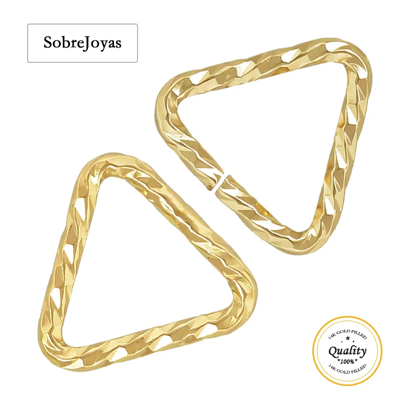 

Кольца-шарниры треугольной формы, 14-каратное золото, для изготовления ювелирных изделий, устойчивые к потускнению, фурнитура для украшений