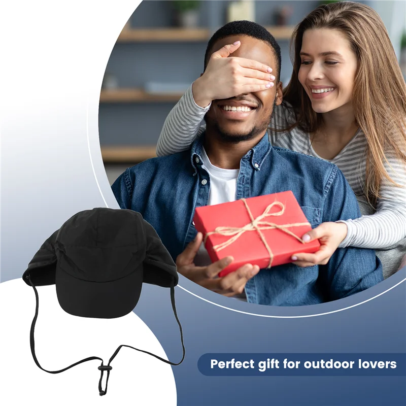 

Водонепроницаемые зимние шапки. Теплая бейсболка-ушанка на подкладке из полиэстера.