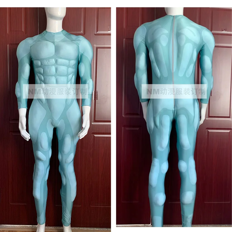 High Quality Light Blue Muscle Padding Cosplay Costume Fullbody Muscle Suit Color Custom Made Muscle Costume