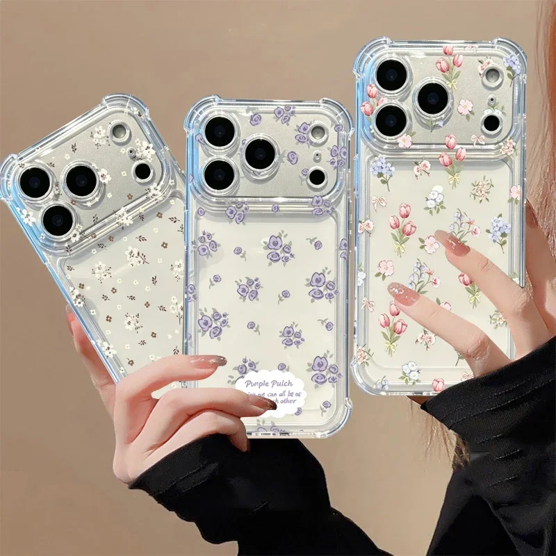 Vintage Small Floral Clear Soft Phone Case For Samsung Galaxy Note 20 Ultra A12 A13 A22 A32 A52 A52S A04 A73 A30 A31 A51 Cover