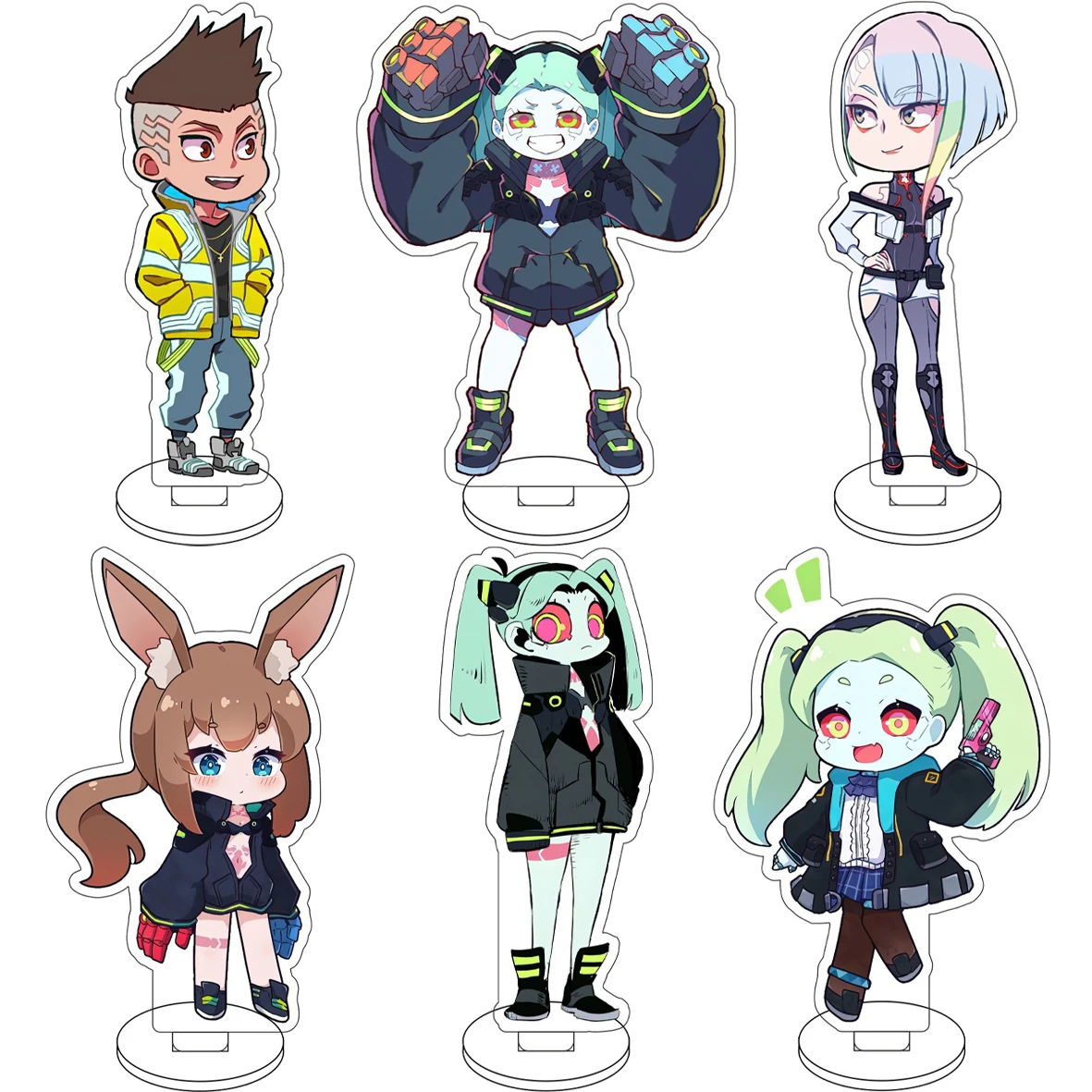 

Anime Game Cyberpunk: Edgerunners‌‌ Lucyna Kushinada David Martinez Rebecca Cos 10CM Acrylic Figure Stand Cute Ornaments Gifts