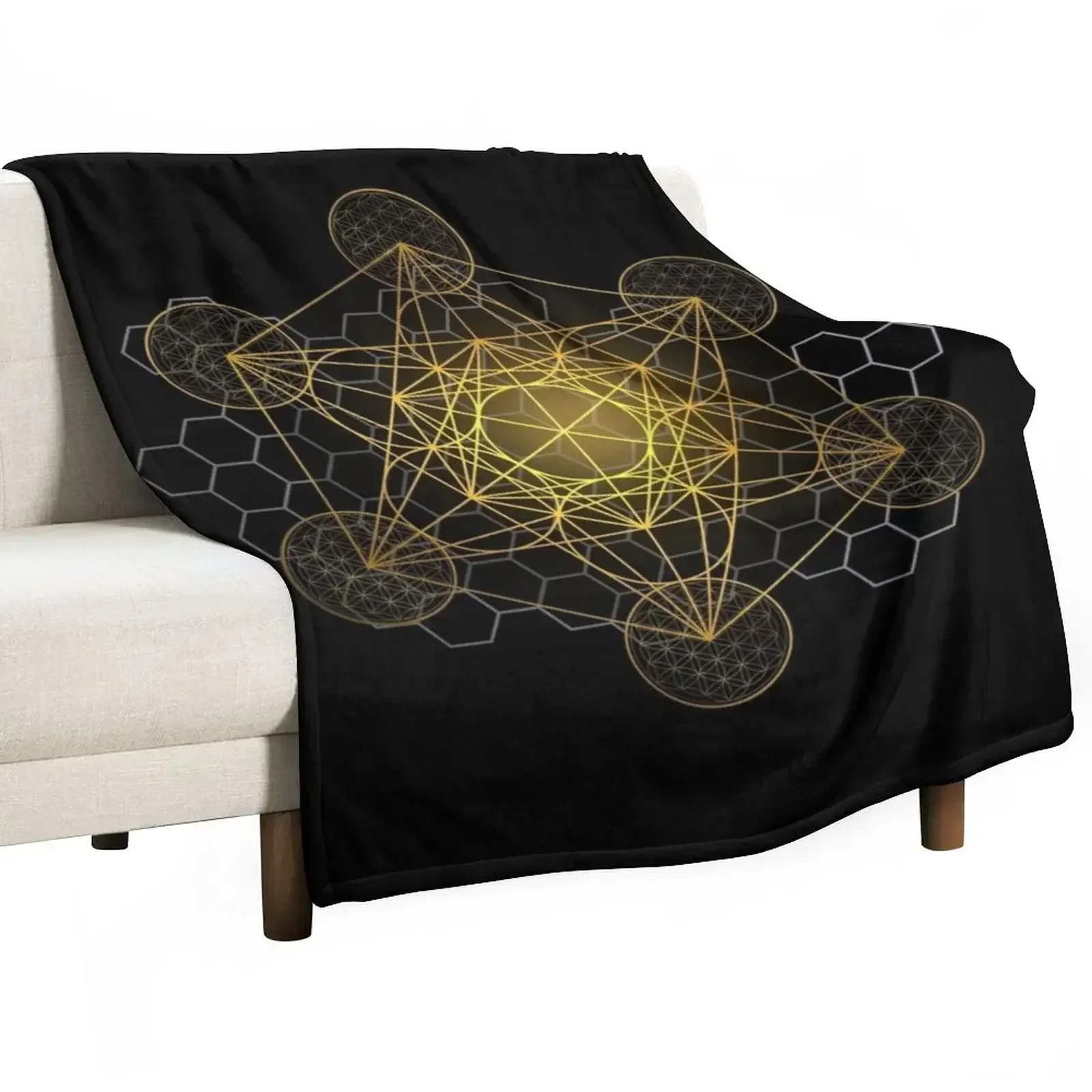 

Sacred Geometry Metatron's Cube Throw Blanket Tourist Soft Kid'S Blankets