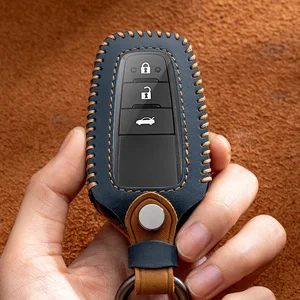 Weiches Leder -TPU -Gehäuse des Autos, Deckung für Toyota Chr Hilux, Fortuner, Land Cruiser, 200, Camry, Corolla, Crown, RAV4, Highland 10 Hauptverkaufsschlüsselabdeckung Hilux Leder - №5