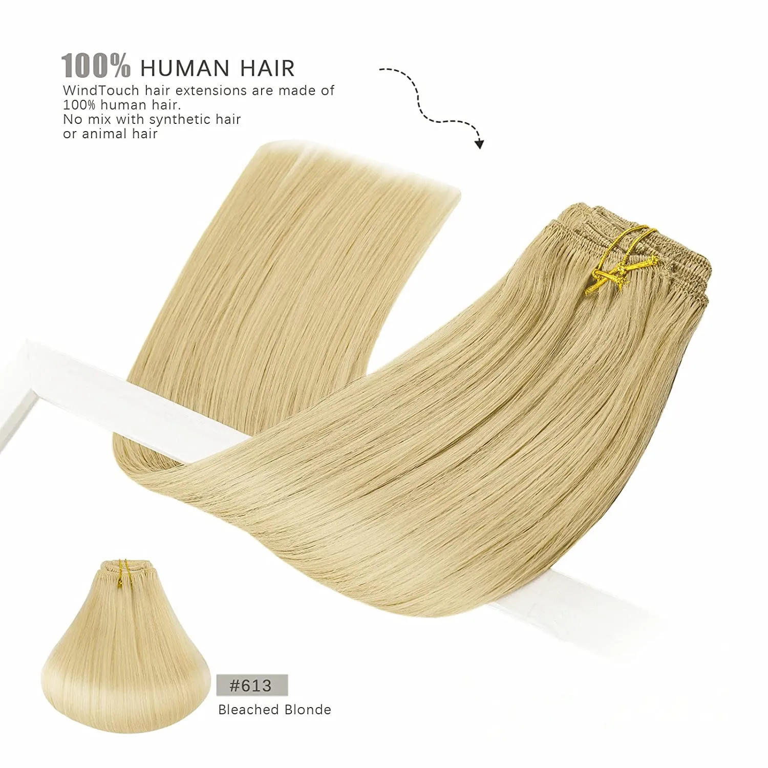 Clip In Human Hair Extensions Blonde Brazilian Remy Straight Clips On Hair 7 Pieces/Set Full Head 120G Clips Hair For Women