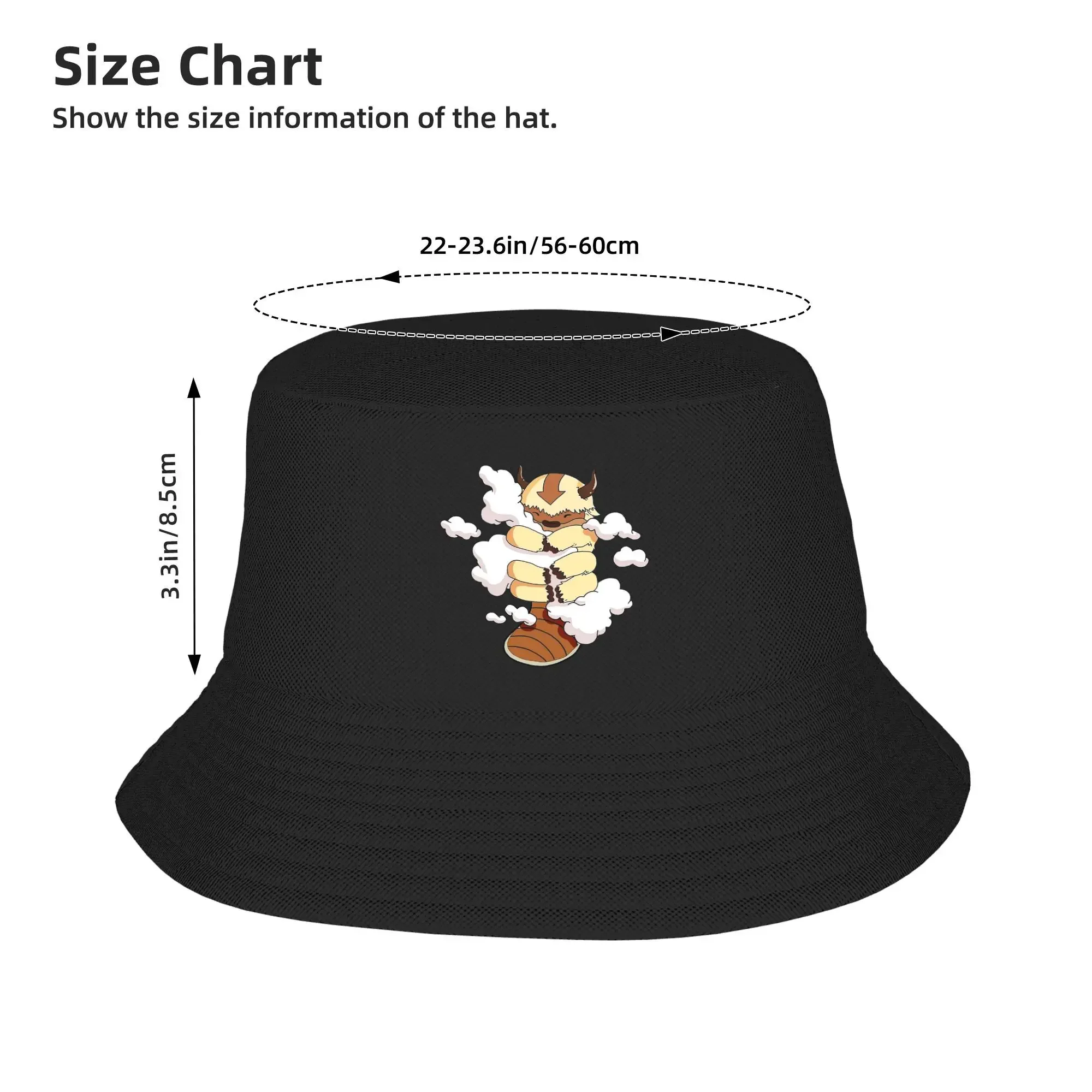 Appa With Clouds, Avatar The Last Airbender Bucket Hat Panama For Kids Bob Hats Outdoor Autumn For Summer Beach Fishing Caps