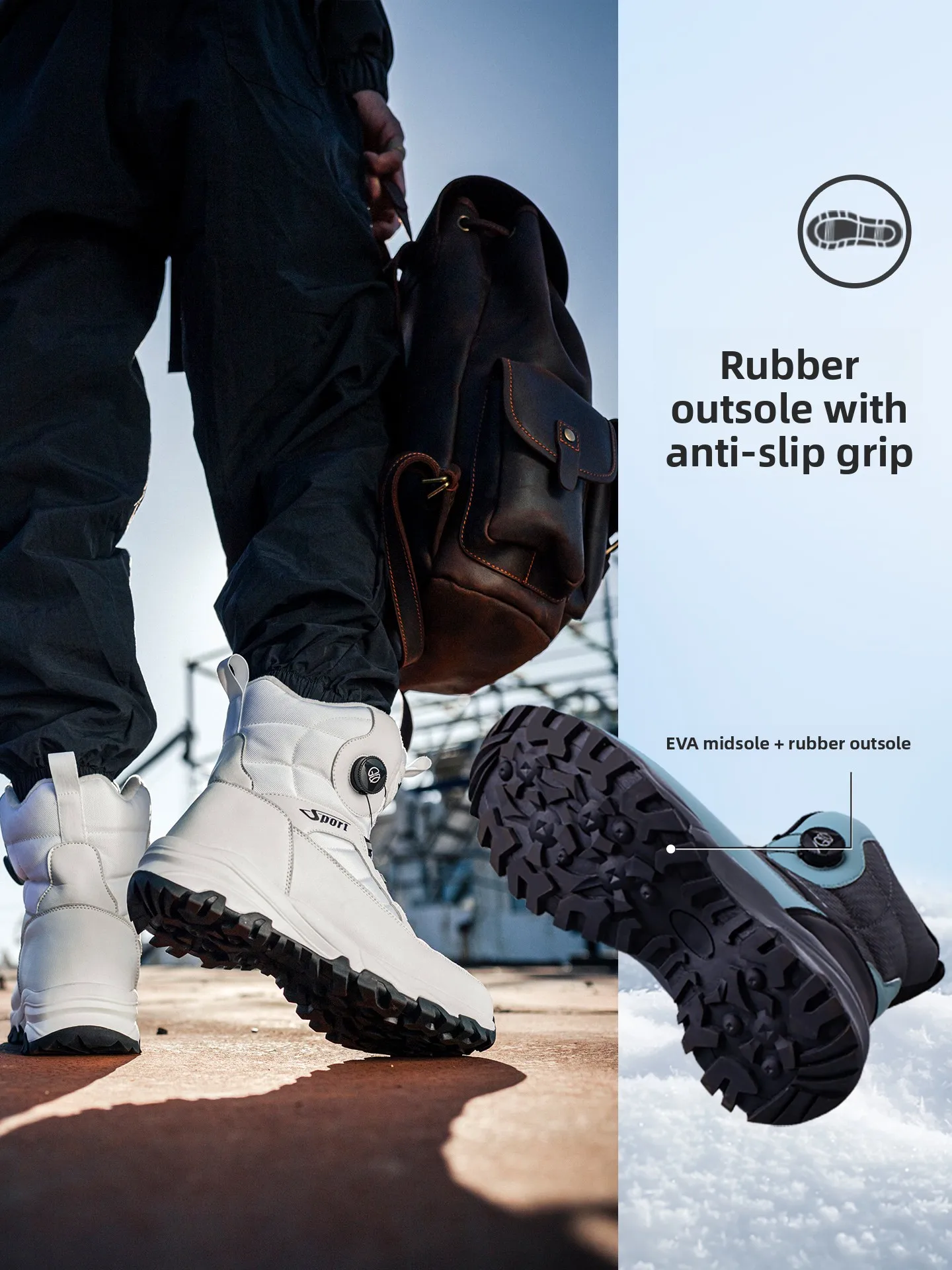 

Северо-восточные зимние ботинки Thiened Fce на подкладке, мужские зимние ботинки, теплые непромокаемые противоскользящие ботинки для катания на лыжах, ort Tube