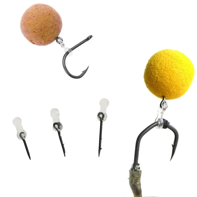 12 szt. Metalowe kolce do przynęt karpiowych, akcesoria wędkarskie, igły do boilies z przezroczystą gumową osłonką, do zestawów Ronnie Hair Rig, do karpiowych feederek.
