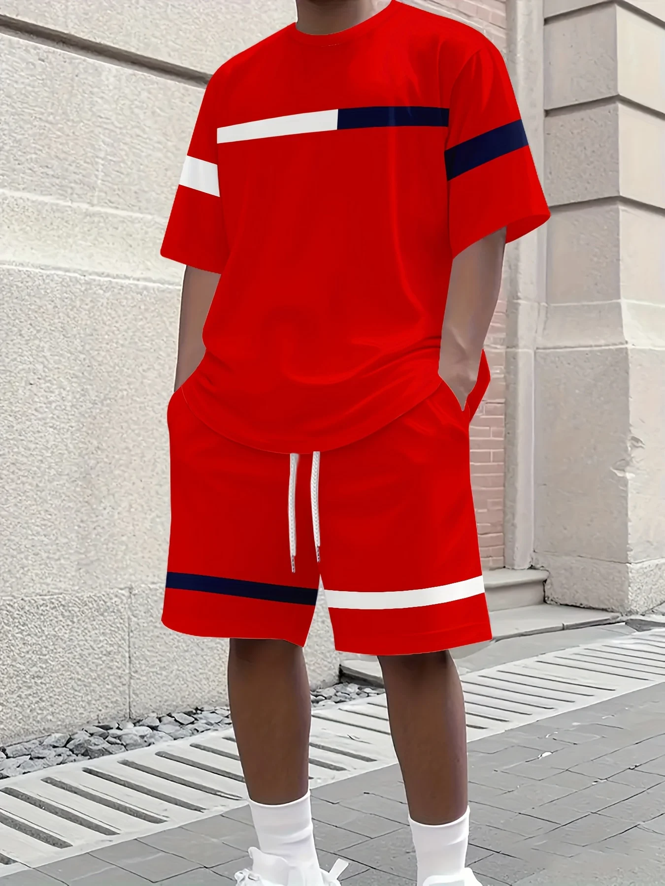 

Men's Summer 3D Pattern Short Sleeved T-shirt and Shorts Set Hip-hop Street Style Casual Party Clothing