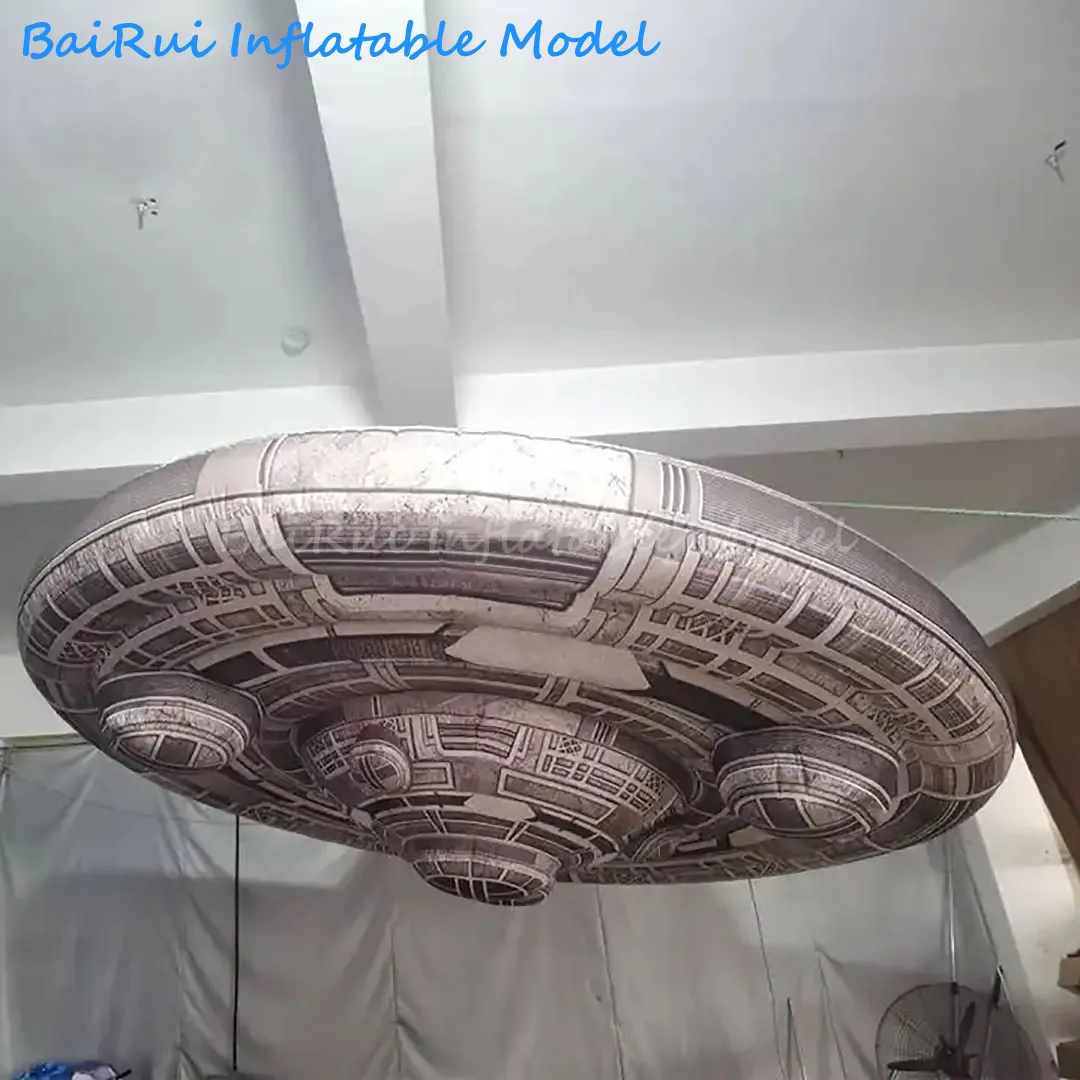 3M Giant Inflatable Illuminous Alien UFO Air Blow Spaceship with White LED Light Planetarium Decor Event Nightclub Advertising