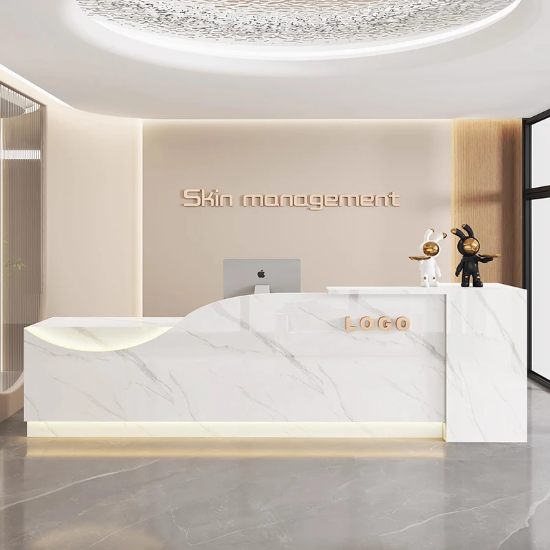 

Professional Equipment Reception Desk Beauty Simple Creative Aesthetic Reception Desks Trendy Luxury Mostrador Office Furniture