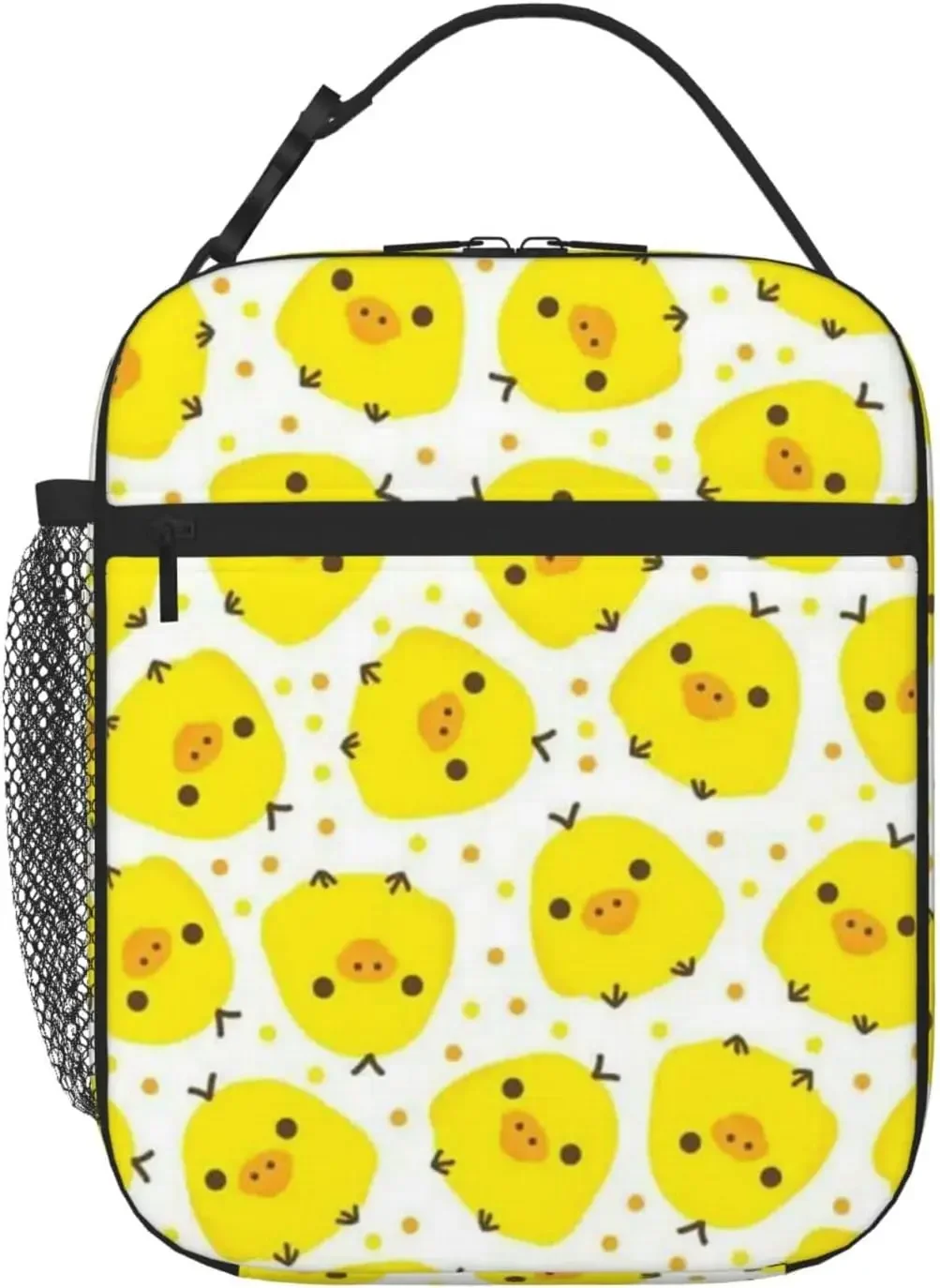 

Yellow Chick Lunch Bag Insulated Reusable Lunch Box Portable Cooler Lunch Tote Bag with Side Pocket For Work Picnic Office