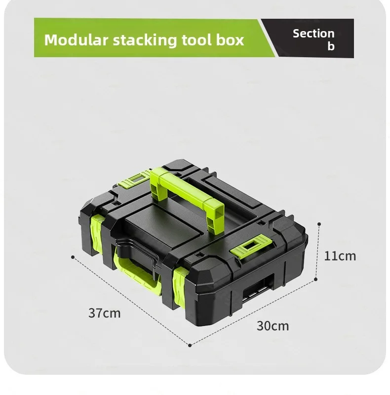 DGEV Multifunctionele Grote Capaciteit Stapelbare Gereedschapskist Set, Grote hardware Verbreedde Opbergbox