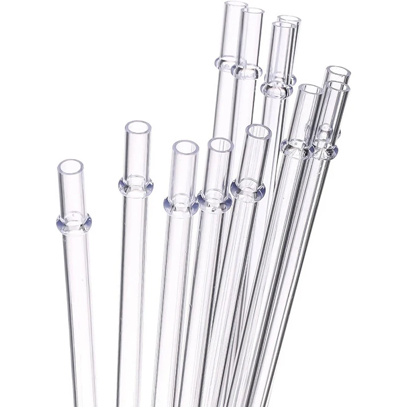 10 Pcs White Glitter Plastic Straw 9 Inches Long Reusable Hard Drinking Straws For Tumbler Mug Cup Bottle