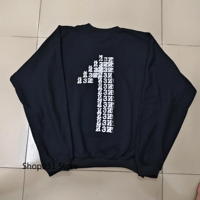 Kanye Inspired Mens Oversized Hoodie Round Neck Casual Sweatshirt Loose Fit Streetwear Pullover Top