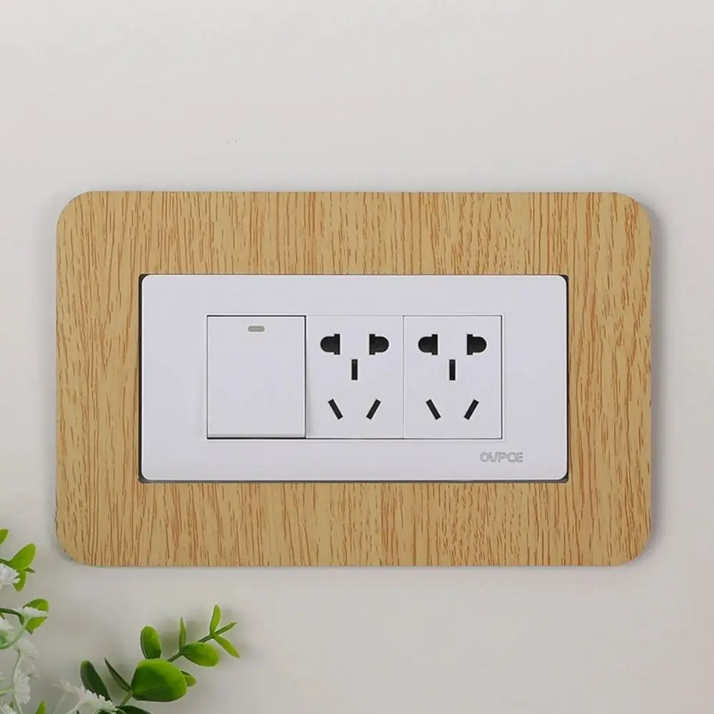 Aluminum Composite Panel Light Switch Sticker Anti-Dirty Dustproof Acrylic Wall Decor No Punch Installation Solid Color Design