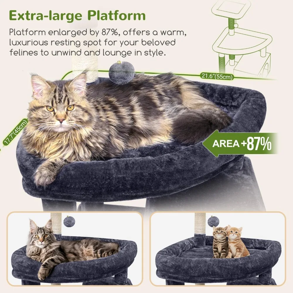 Giant Cat Tree, 83 inch Cat Tree for Indoor Cats Large Adult, XXL Cat Tower with 9 Scratching Posts