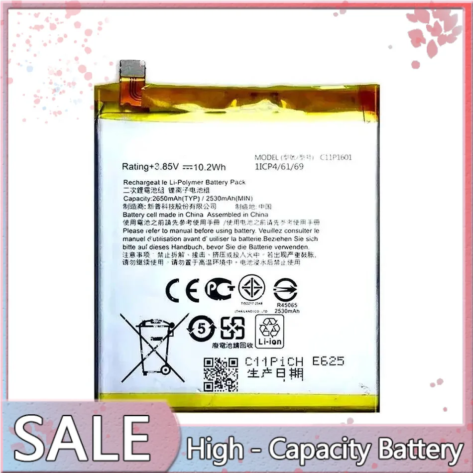 

2650mAh Mobile Phone Battery Premium Replacement C11P1601 For Asus Zenfone 3 ZenFone3 ZE520KL Reliable Power