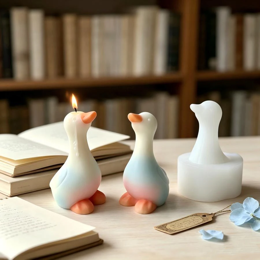 New 3D Duck Silicone Mold, DIY Handmade Duck Shaped Aromatherapy Candle Soap Gypsum Craft Cement Molds, Home Decoration Gift
