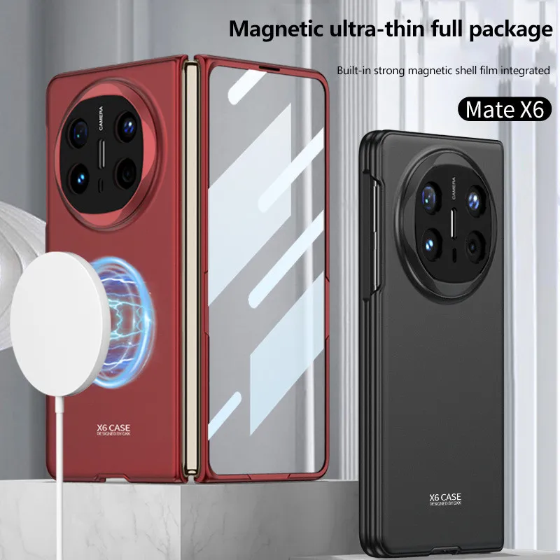 

Приятный для кожи матовый чехол для телефона HUAWEI Mate X6 с закаленной пленкой, противоударный, жесткая задняя крышка для Huawei MateX6