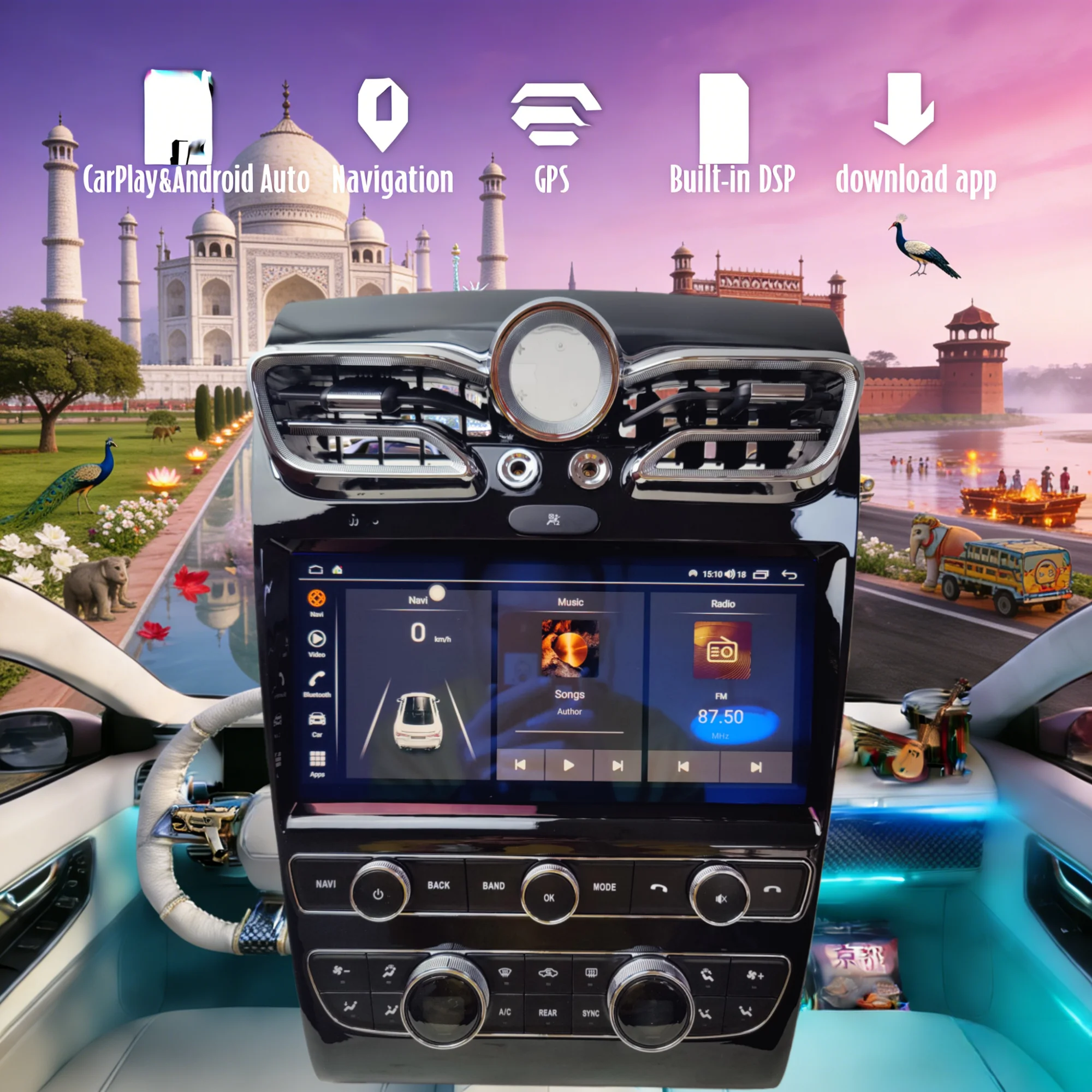 

10.9-дюймовый автомобильный мультимедийный центр с CarPlay и Android 14 для Bentley Flying Spur Continental GT 2005-2019: автомагнитола, GPS, стереоплеер, головное устройство