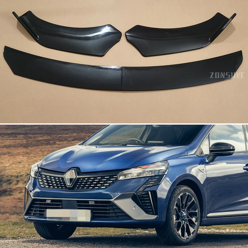 Use For Renault Clio 2010--2024 Year Front Bumper Lip Splitter Spoiler Body Kit Accessories