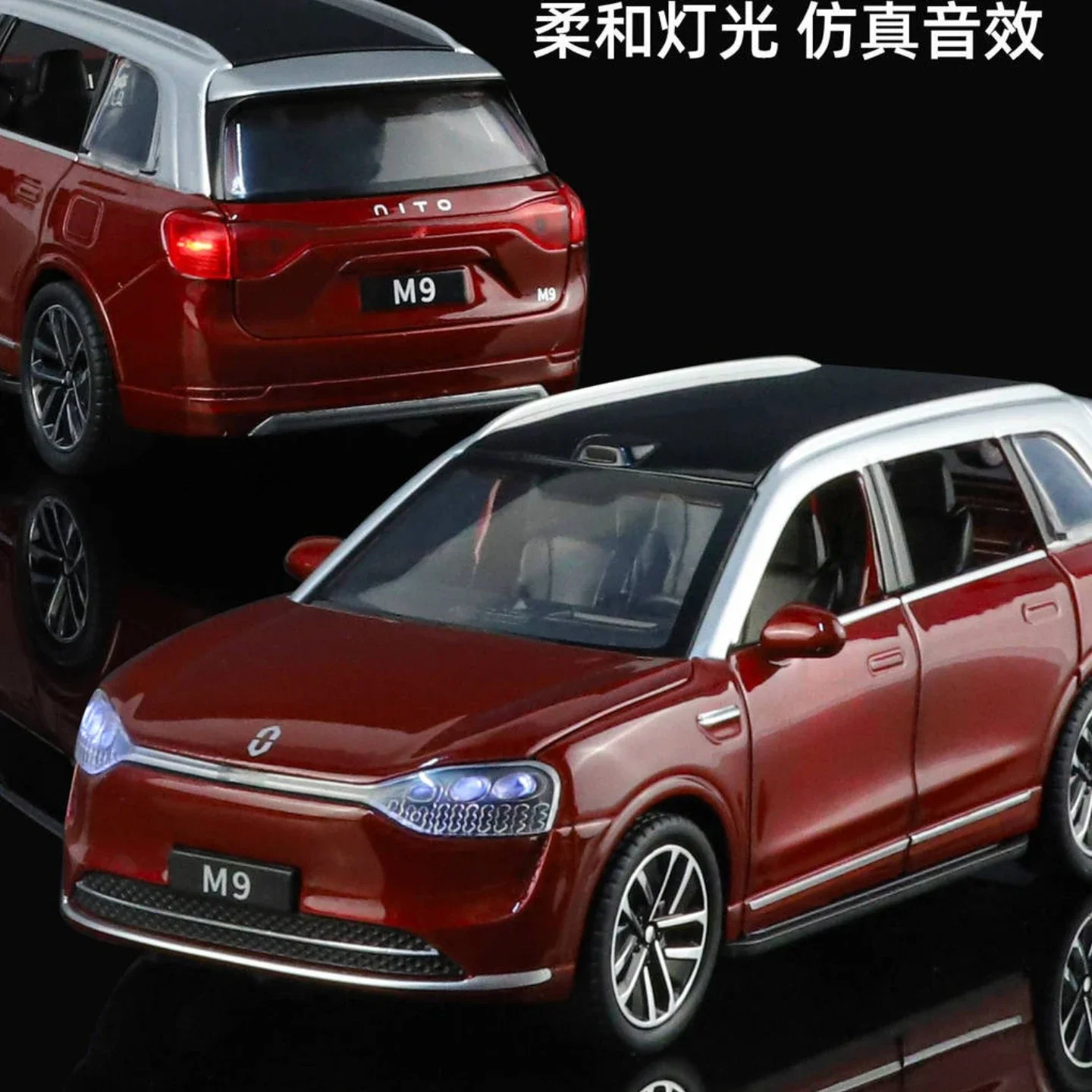 1:32 m9 suv modelo de brinquedo puxar para trás som luz portas abertas liga diecast modelos de veículos em miniatura ornamentos presentes