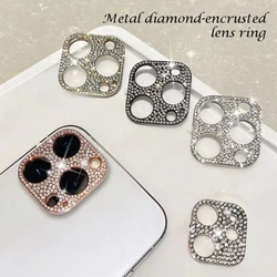 For iPhone15 Metal diamond-encrusted lens ring protector for iphone 14 pro lens protector 15 pro max accessories For iphone13 14
