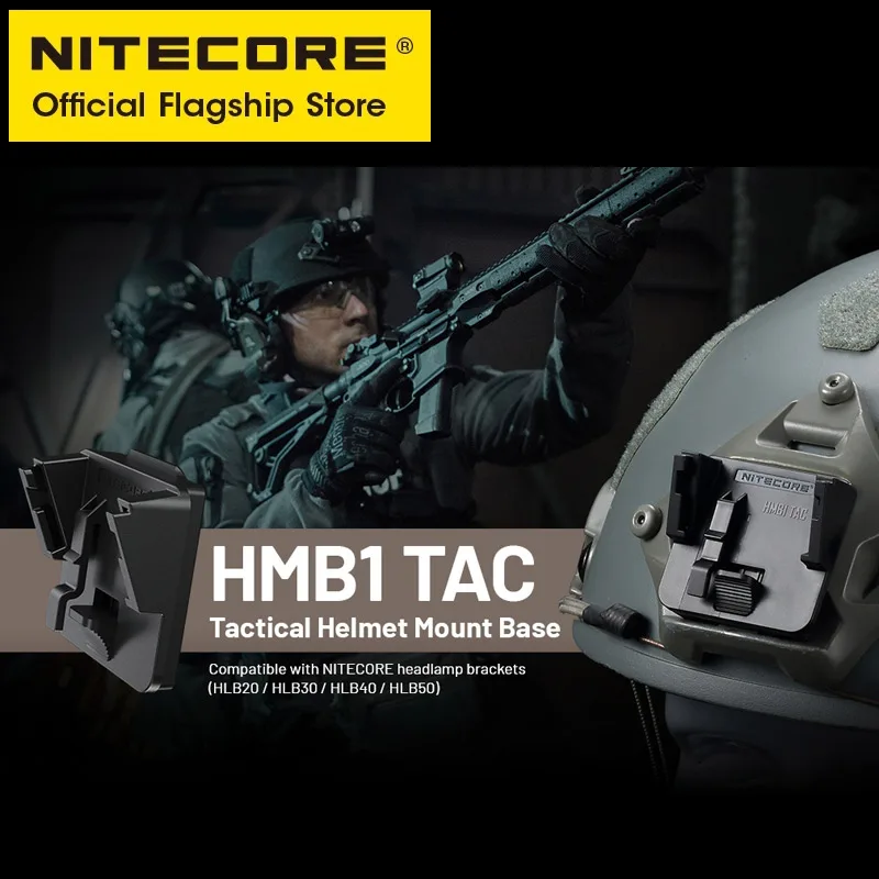 NITECORE Headlamp Branket Holder for NU21 NU25 NU31 NU33 NU40 NU43 NU50, HMB1 for Sport Universal Tactical Helmet Mount