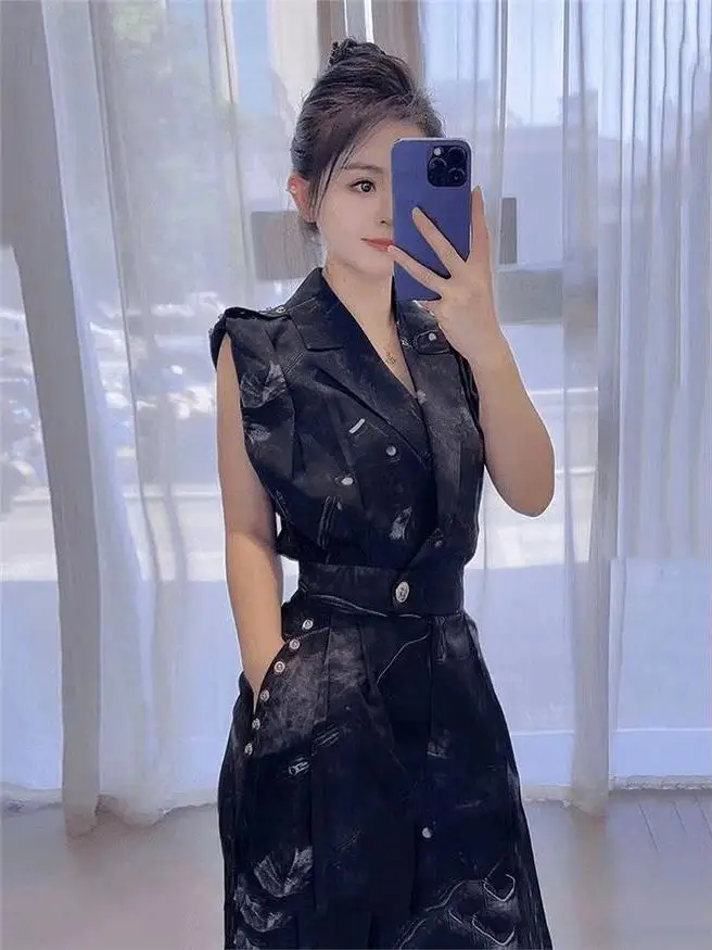 

Faionable Rivet One-Piece Pants High Waist Slimming Simple Sle Women's Suit Casual Summer Workwear Breathable Polyester