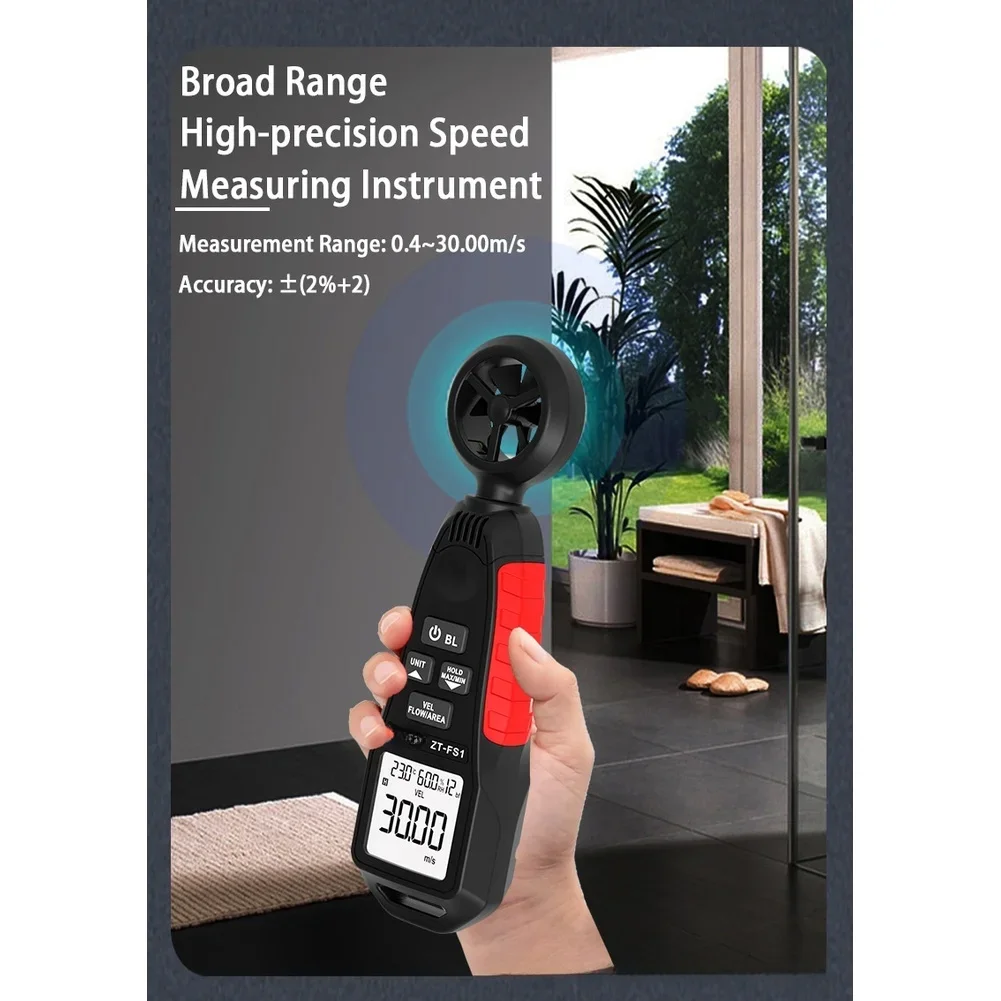 

Цифровой портативный анемометр ZT-FS1: высокоточный измеритель скорости и температуры воздушного потока