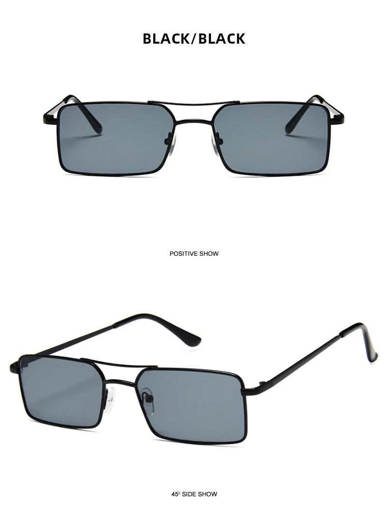 Vintage Rechteck Sonnenbrille Frauen Männer klassische kleine Metall Sonnenbrille weibliche Mode Sommer im Freien fahren Urlaub Schatten – Detail 13