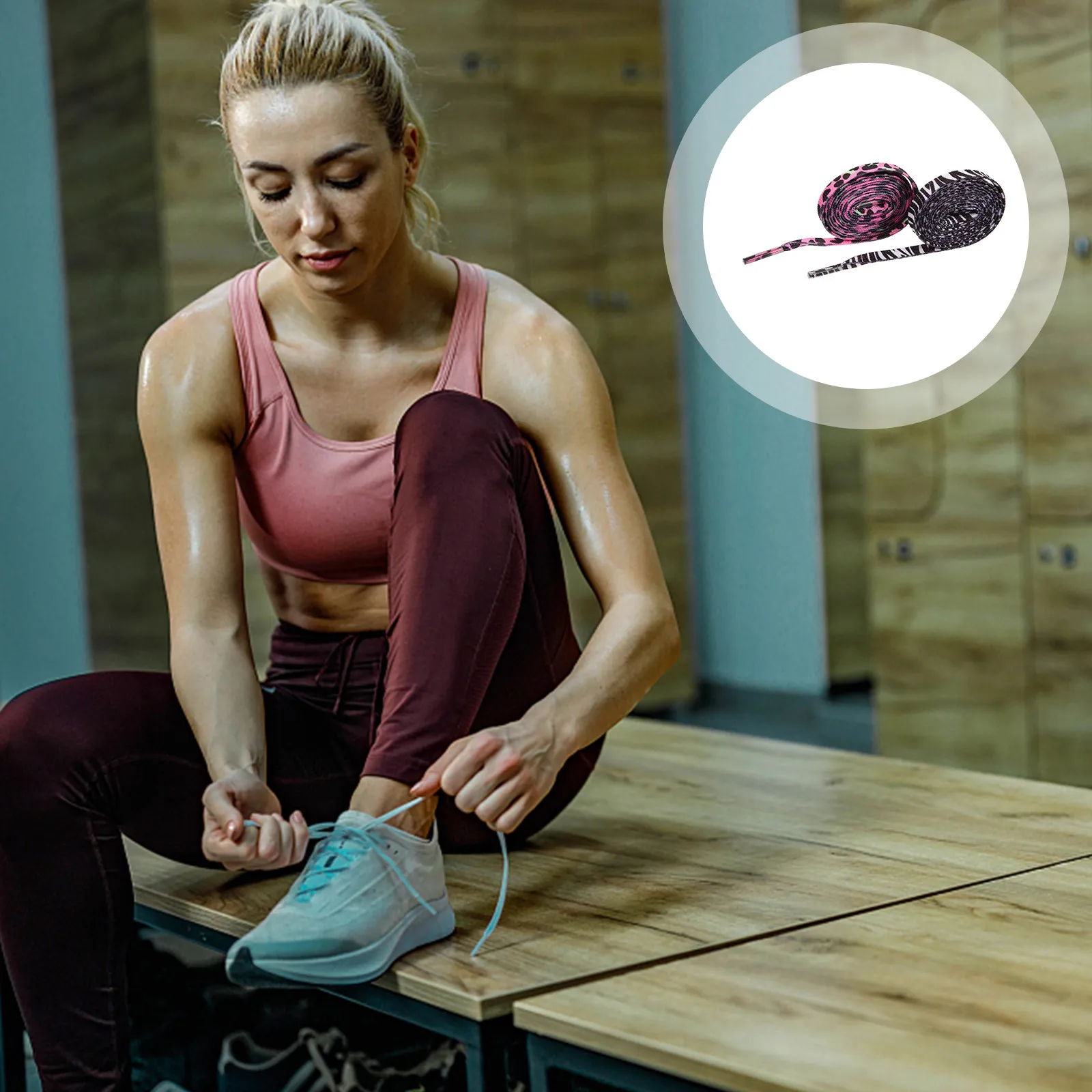 

2Pairs Zebra Pattern Shoe Laces Wide Flat Polyester Shoestrings for Sneakers Replacement Outdoor Casual Shoes Accessory