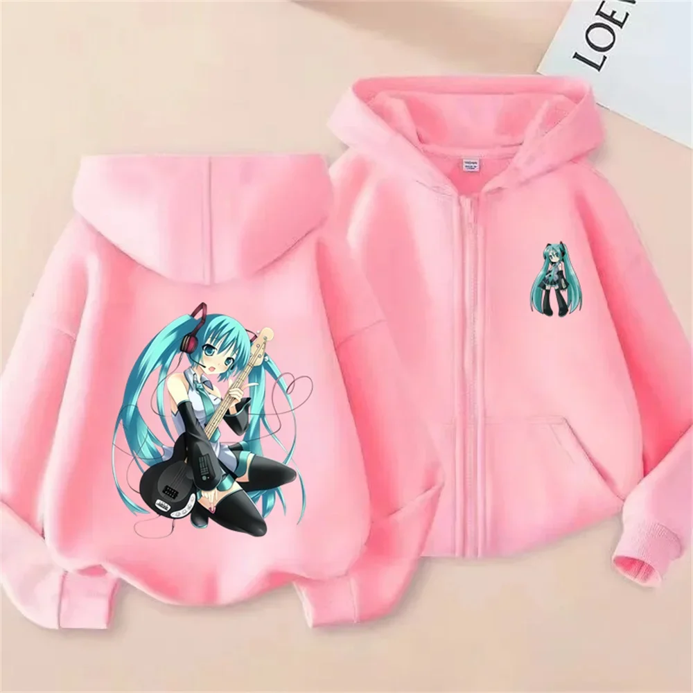 2026 Kids Zip Up Hoodie For Boys Girls Cute Kawaii Hatsune Miku Cartoon Fashion Street Outfit 3-14Y - view 6